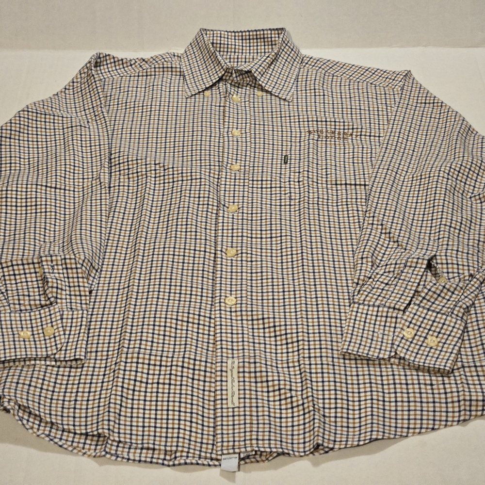 Men's Casual Button Down Shirt - Blue and White Checkered